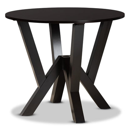 BAXTON STUDIO IRENE MODERN AND CONTEMPORARY DARK BROWN FINISHED 35-INCH-WIDE ROUND WOOD DINING TABLE