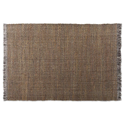 BAXTON STUDIO NURTEN MODERN AND CONTEMPORARY ORANGE AND GREY HANDWOVEN HEMP BLEND AREA RUG