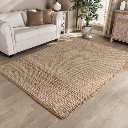 BAXTON STUDIO OSAGE MODERN AND CONTEMPORARY NATURAL HANDWOVEN HEMP BLEND AREA RUG