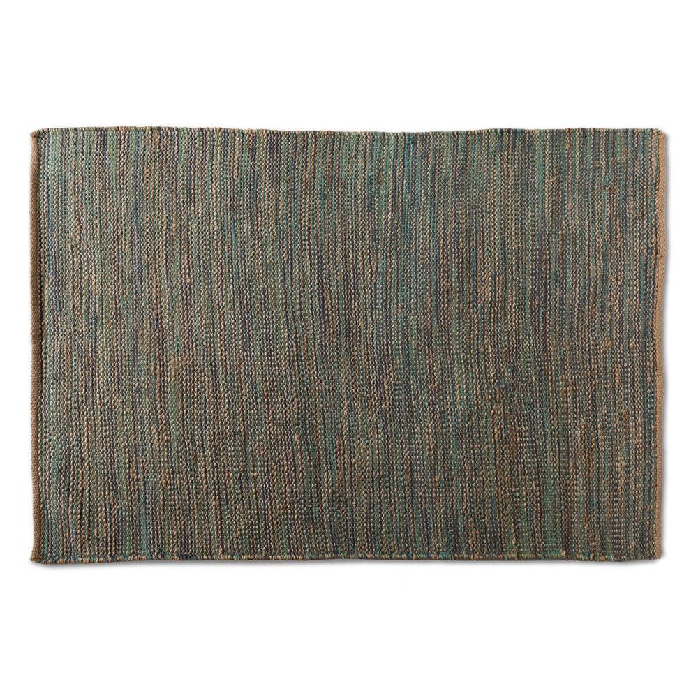 BAXTON STUDIO MICHIGAN MODERN AND CONTEMPORARY BLUE HANDWOVEN HEMP BLEND AREA RUG