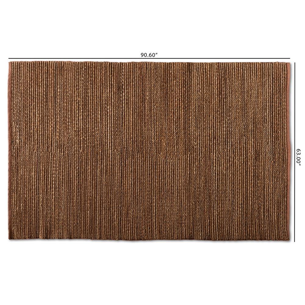 BAXTON STUDIO ZAGURI MODERN AND CONTEMPORARY NATURAL HANDWOVEN LEATHER BLEND AREA RUG