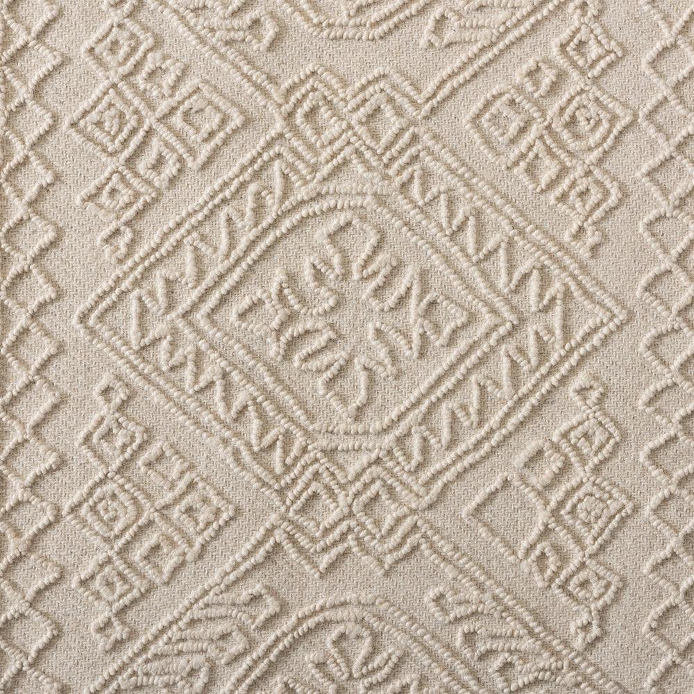 BAXTON STUDIO LINWOOD MODERN AND CONTEMPORARY IVORY HAND-TUFTED WOOL AREA RUG