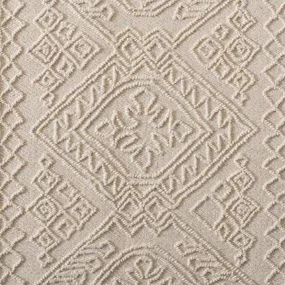 BAXTON STUDIO LINWOOD MODERN AND CONTEMPORARY IVORY HAND-TUFTED WOOL AREA RUG