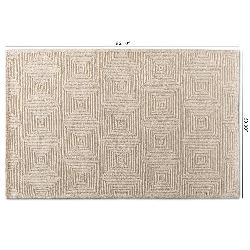 BAXTON STUDIO SOVANNA MODERN AND CONTEMPORARY IVORY HAND-TUFTED WOOL AREA RUG