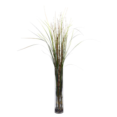 Grass & Bamboo w/Cylinder Silk Plant