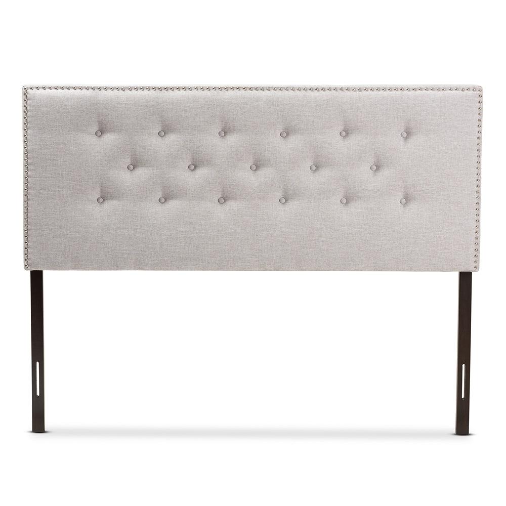 BAXTON STUDIO WINDSOR MODERN AND CONTEMPORARY GREYISH BEIGE FABRIC UPHOLSTERED FULL SIZE HEADBOARD