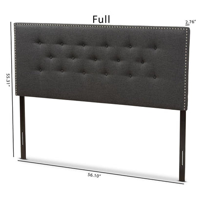 BAXTON STUDIO WINDSOR MODERN AND CONTEMPORARY DARK GREY FABRIC FULL SIZE HEADBOARD