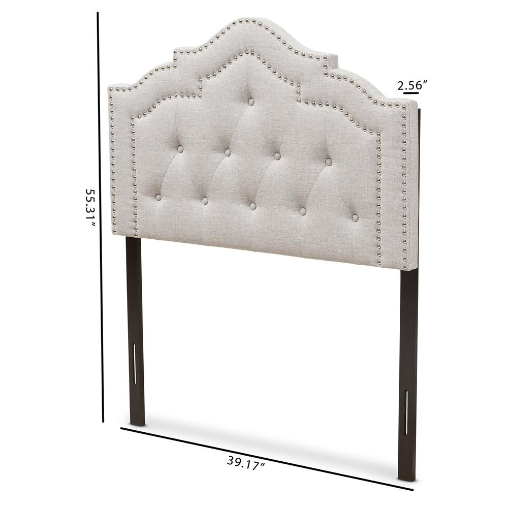 BAXTON STUDIO EDITH MODERN AND CONTEMPORARY GREYISH BEIGE FABRIC TWIN SIZE HEADBOARD