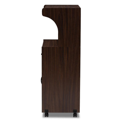 BAXTON STUDIO TANNIS MODERN AND CONTEMPORARY DARK WALNUT FINISHED KITCHEN CABINET