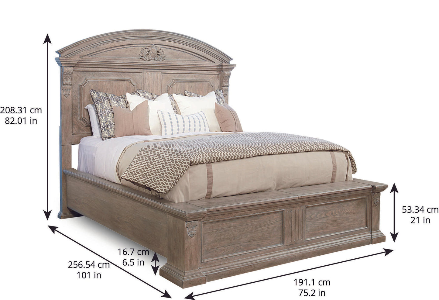 Arch Salvage Queen Chambers Panel Bed