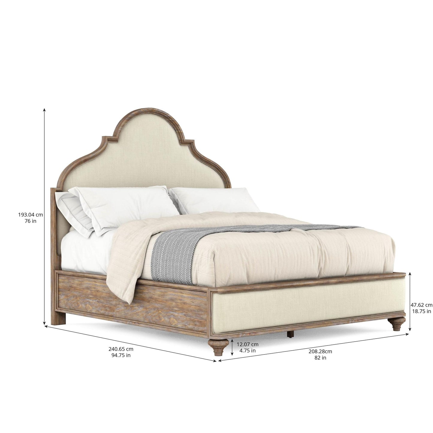 Architrave California King Upholstered Panel Bed