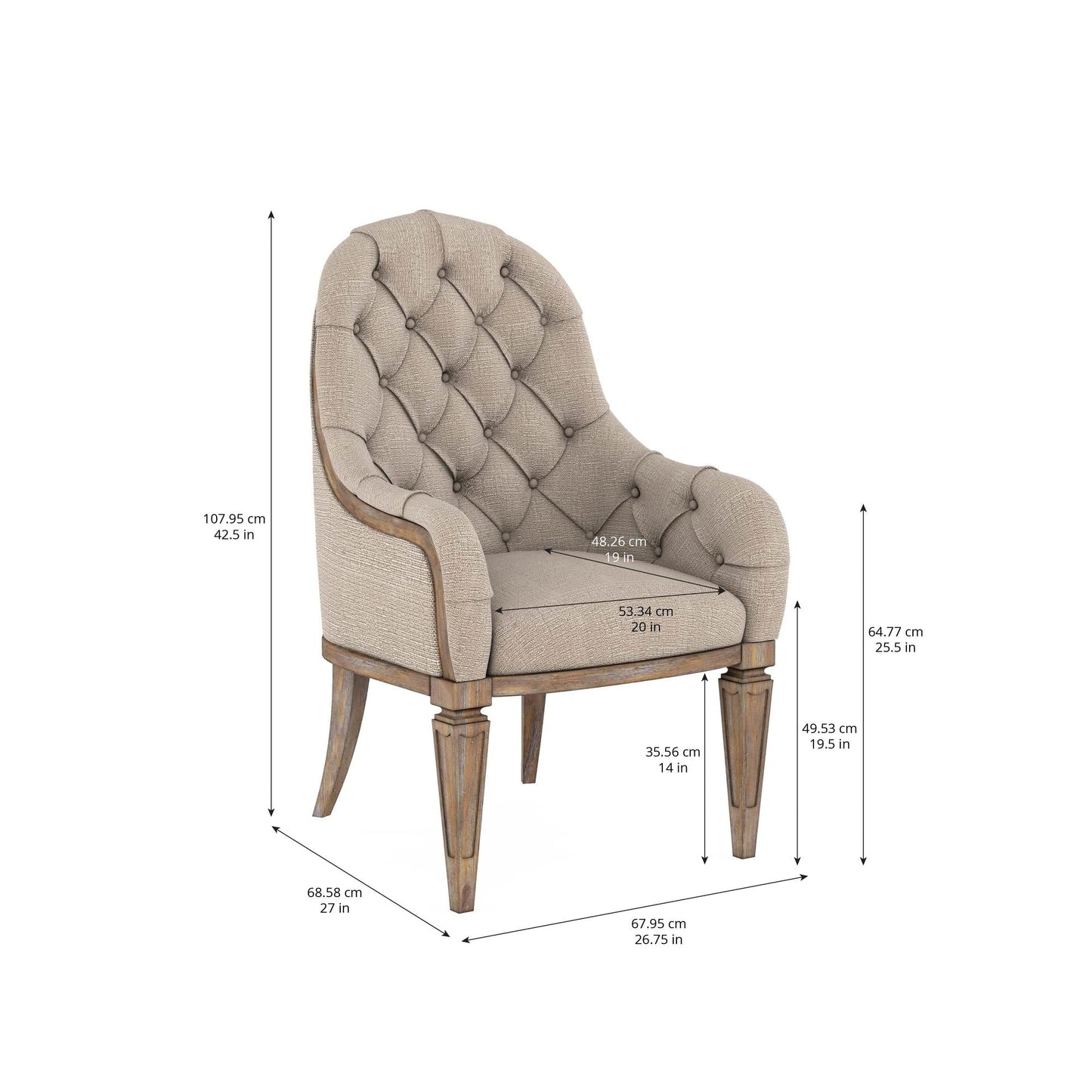 Architrave Upholstered Arm Chair