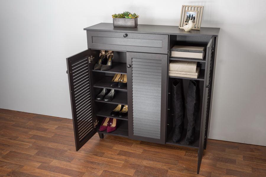 BAXTON STUDIO POCILLO WOOD SHOE STORAGE CABINET