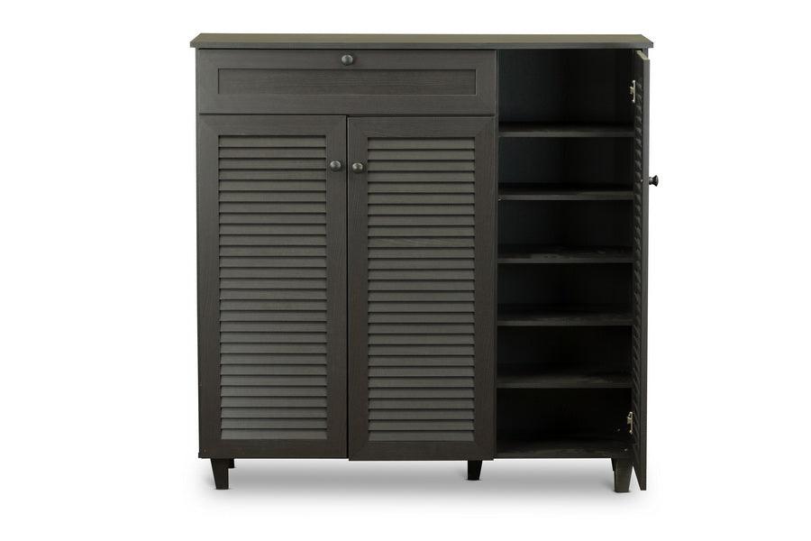 BAXTON STUDIO POCILLO WOOD SHOE STORAGE CABINET