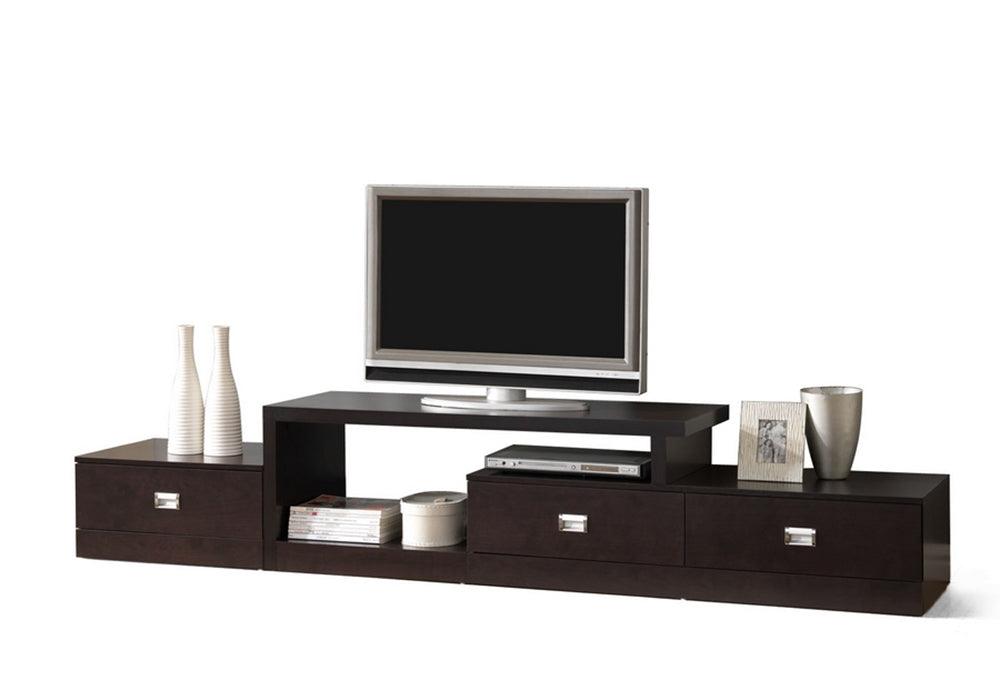 BAXTON STUDIO MARCONI BROWN ASYMMETRICAL MODERN TV STAND