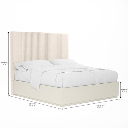 Blanc King Upholstered Panel Bed