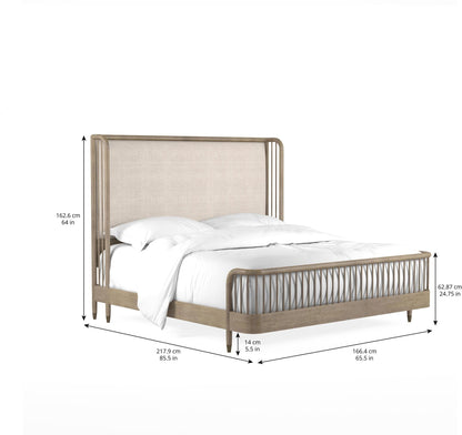 Finn Queen Upholstered Shelter Bed