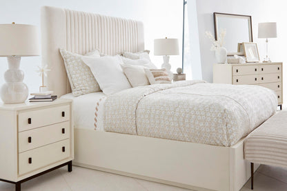 Blanc King Upholstered Panel Bed