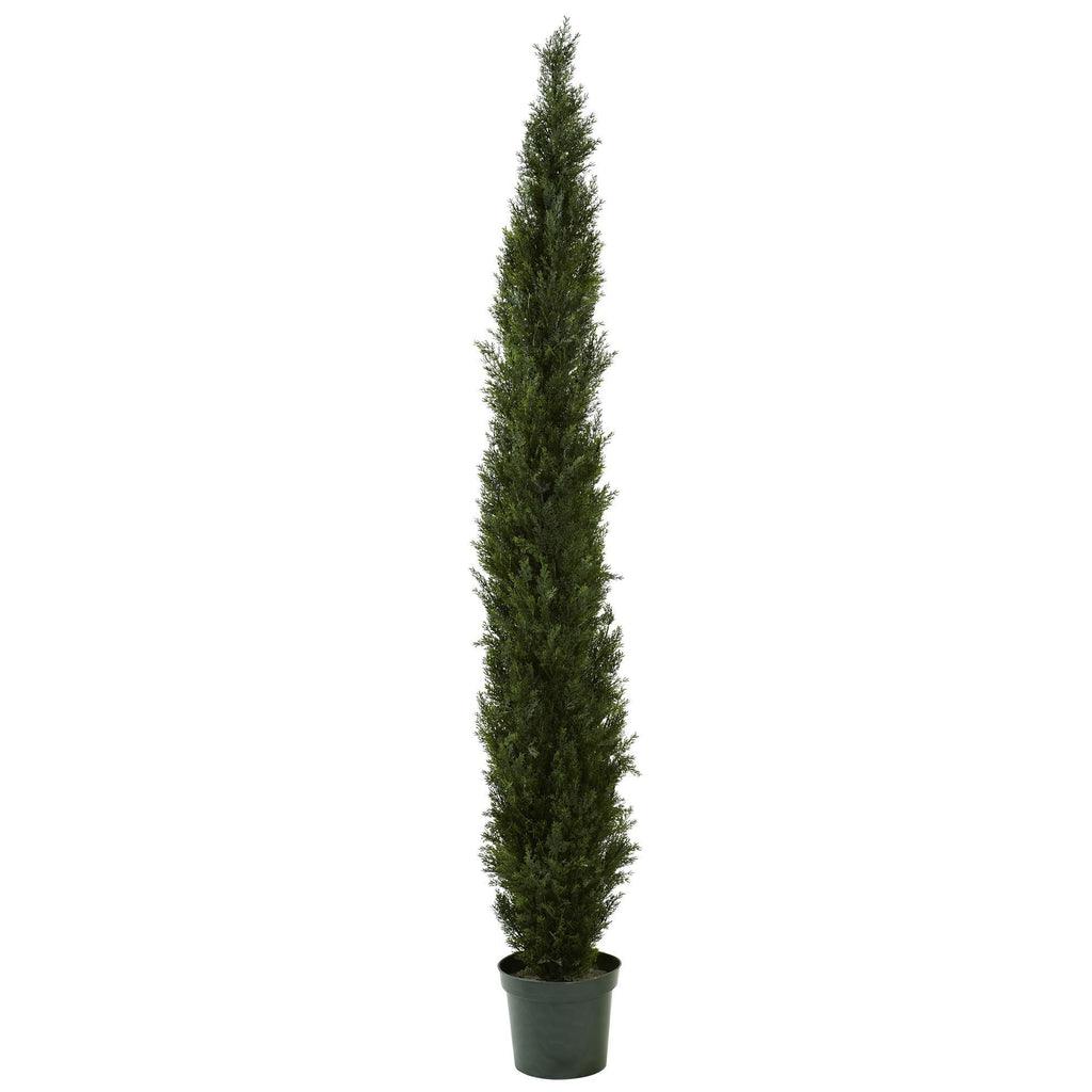 8' Mini Cedar Pine Tree w/4249 tips in 12'' Pot (Two Tone Green)