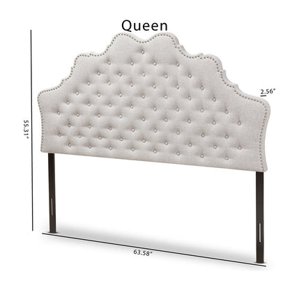 BAXTON STUDIO HILDA MODERN AND CONTEMPORARY GREYISH BEIGE FABRIC QUEEN SIZE HEADBOARD