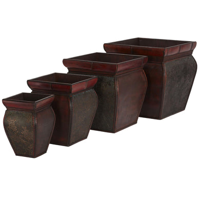 Square Planters w/Rim (Set of 4) - zzhomelifestyle