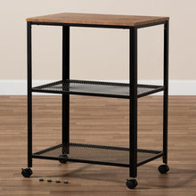 Load image into Gallery viewer, BAXTON STUDIO VERNA VINTAGE RUSTIC INDUSTRIAL BLACK FINISHED METAL AND OAK BROWN FINISHED WOOD KITCHEN SERVING CART - zzhomelifestyle