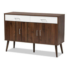 Load image into Gallery viewer, BAXTON STUDIO LEENA MID-CENTURY MODERN TWO-TONE WHITE AND WALNUT BROWN FINISHED WOOD 2-DRAWER SIDEBOARD BUFFET - zzhomelifestyle