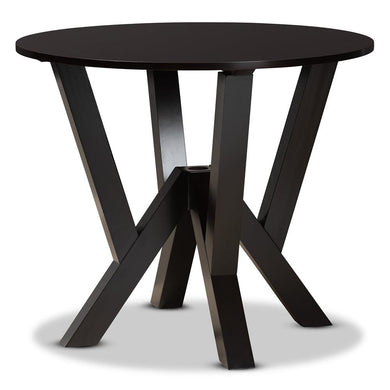 BAXTON STUDIO IRENE MODERN AND CONTEMPORARY DARK BROWN FINISHED 35-INCH-WIDE ROUND WOOD DINING TABLE - zzhomelifestyle