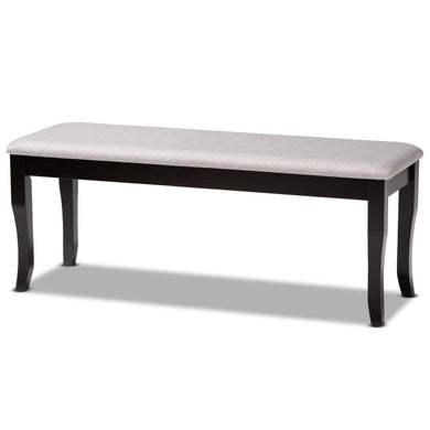 BAXTON STUDIO CORNELIE MODERN AND CONTEMPORARY TRANSITIONAL GREY FABRIC UPHOLSTERED AND DARK BROWN FINISHED WOOD DINING BENCH - zzhomelifestyle