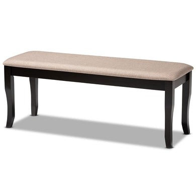 BAXTON STUDIO CORNELIE MODERN AND CONTEMPORARY TRANSITIONAL SAND FABRIC UPHOLSTERED AND DARK BROWN FINISHED WOOD DINING BENCH - zzhomelifestyle