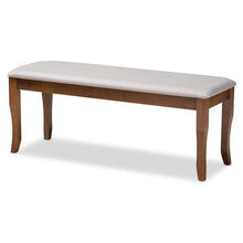 Load image into Gallery viewer, BAXTON STUDIO CORNELIE MODERN AND CONTEMPORARY TRANSITIONAL GREY FABRIC UPHOLSTERED AND WALNUT BROWN FINISHED WOOD DINING BENCH - zzhomelifestyle