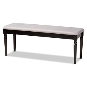 BAXTON STUDIO GIOVANNI MODERN AND CONTEMPORARY GREY FABRIC UPHOLSTERED AND DARK BROWN FINISHED WOOD DINING BENCH - zzhomelifestyle