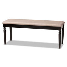 Load image into Gallery viewer, BAXTON STUDIO GIOVANNI MODERN AND CONTEMPORARY SAND FABRIC UPHOLSTERED AND DARK BROWN FINISHED WOOD DINING BENCH - zzhomelifestyle