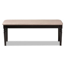 Load image into Gallery viewer, BAXTON STUDIO GIOVANNI MODERN AND CONTEMPORARY SAND FABRIC UPHOLSTERED AND DARK BROWN FINISHED WOOD DINING BENCH - zzhomelifestyle