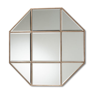 BAXTON STUDIO ENORA MODERN AND CONTEMPORARY ANTIQUE BRONZE FINISHED METAL GEOMETRIC ACCENT WALL MIRROR - zzhomelifestyle