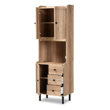 Load image into Gallery viewer, BAXTON STUDIO PATTERSON MODERN AND CONTEMPORARY OAK BROWN FINISHED 3-DRAWER KITCHEN STORAGE CABINET - zzhomelifestyle