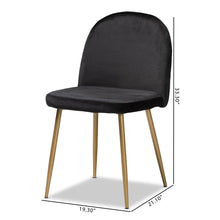 Load image into Gallery viewer, BAXTON STUDIO FANTINE MODERN LUXE AND GLAM BLACK VELVET FABRIC UPHOLSTERED AND GOLD FINISHED METAL 2-PIECE DINING CHAIR SET - zzhomelifestyle