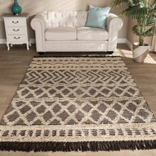 Load image into Gallery viewer, BAXTON STUDIO HEINO MODERN AND CONTEMPORARY IVORY AND CHARCOAL HANDWOVEN WOOL AREA RUG - zzhomelifestyle