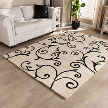 Load image into Gallery viewer, BAXTON STUDIO TRELLIS MODERN AND CONTEMPORARY IVORY AND BLACK HAND-TUFTED WOOL BLEND AREA RUG - zzhomelifestyle