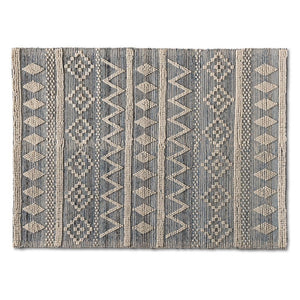 BAXTON STUDIO CALLUM MODERN AND CONTEMPORARY IVORY AND BLUE HANDWOVEN WOOL BLEND AREA RUG - zzhomelifestyle