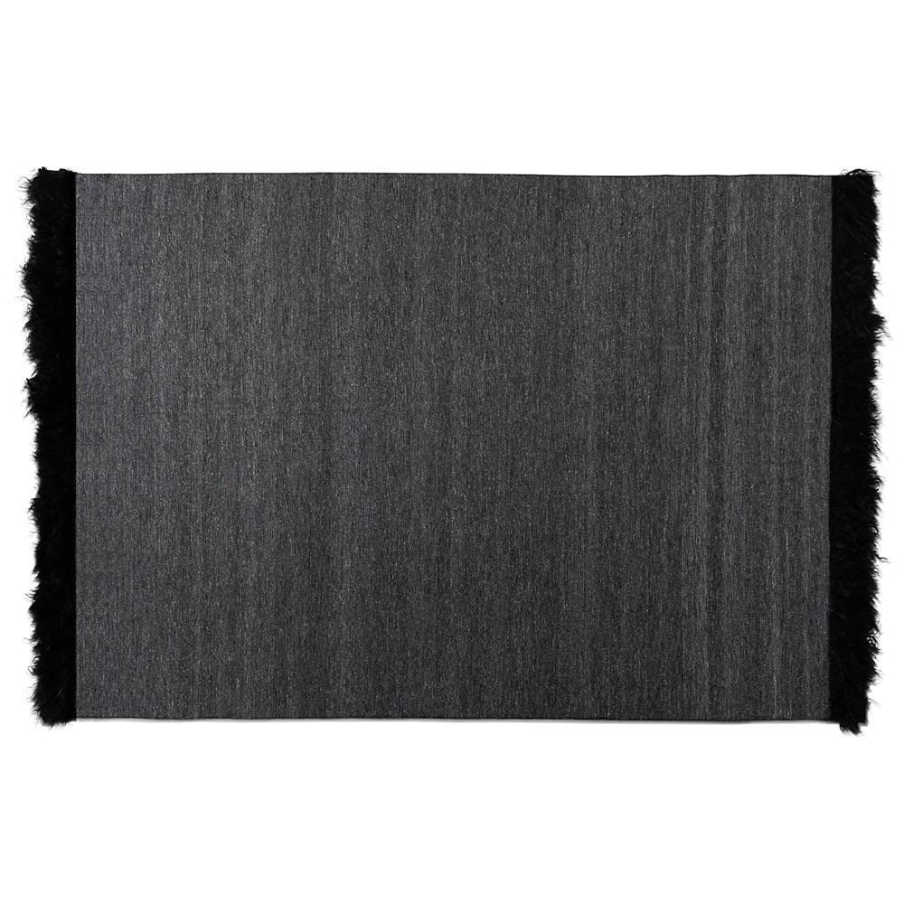 BAXTON STUDIO DALSTON MODERN AND CONTEMPORARY DARK GREY AND BLACK HANDWOVEN WOOL BLEND AREA RUG - zzhomelifestyle