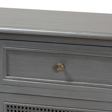 Load image into Gallery viewer, BAXTON STUDIO SHELDON MODERN AND CONTEMPORARY VINTAGE GREY FINISHED WOOD AND SYNTHETIC RATTAN 2-DOOR DINING ROOM SIDEBOARD BUFFET - zzhomelifestyle