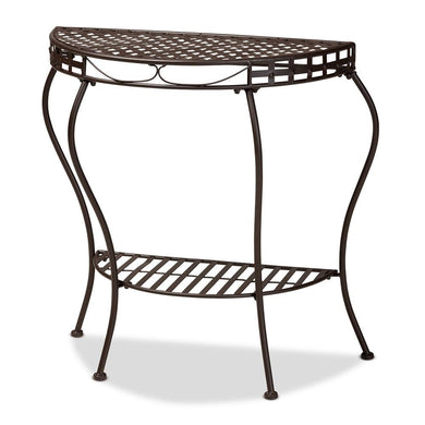 BAXTON STUDIO LARAINE MODERN AND CONTEMPORARY BLACK METAL OUTDOOR CONSOLE TABLE - zzhomelifestyle