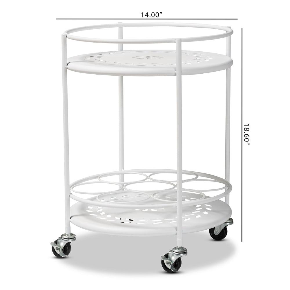 BAXTON STUDIO DALLAN MODERN INDUSTRIAL WHITE METAL 2 TIER KITCHEN