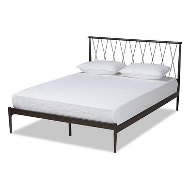 BAXTON STUDIO NANO MODERN AND CONTEMPORARY BLACK FINISHED METAL FULL SIZE PLATFORM BED - zzhomelifestyle