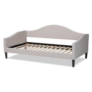 BAXTON STUDIO MILLIGAN MODERN AND CONTEMPORARY BEIGE FABRIC UPHOLSTERED AND DARK BROWN FINISHED WOOD FULL SIZE DAYBED - zzhomelifestyle