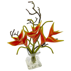 Heliconia in Glass Vase - zzhomelifestyle