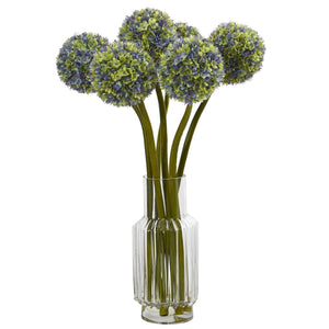 Ball Flower Artificial Arrangement in Vase - zzhomelifestyle