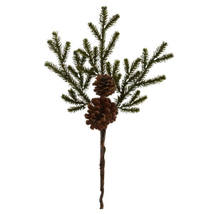 19" Pine & Pinecone Artificial Flower Bundle (Set of 12)) - zzhomelifestyle
