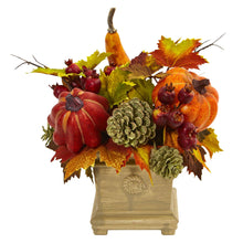Load image into Gallery viewer, Pumpkin, Gourd, Berry and Maple Leaf Artificial Arrangement - zzhomelifestyle